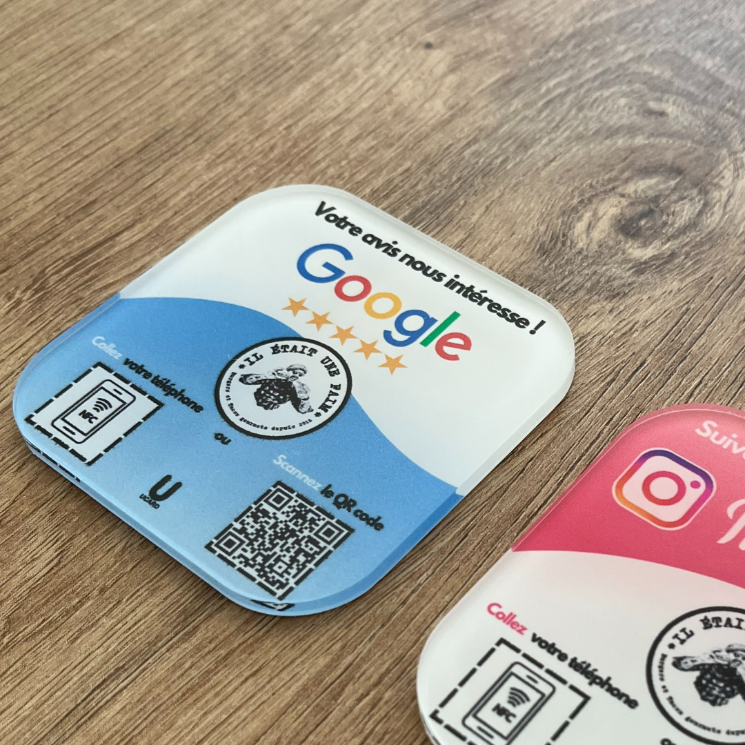 UCARD Plus Avis Google - La plaque de comptoir sans contact
